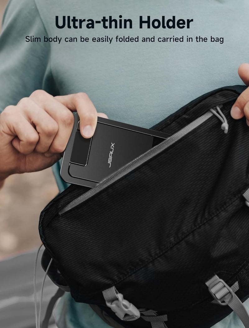 jsaux حامل لوحي عالمي، حامل لوحي محمول وقابل للطي للمكتب متوافق مع آيباد ميني/إير، سامسونج جالاكسي تاب، كيندل فاير، ROG Ally، آيفون وأجهزة لوحية أخرى - أسود - Image 3